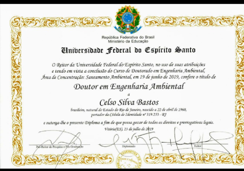 Doutor em Engenharia Ambiental