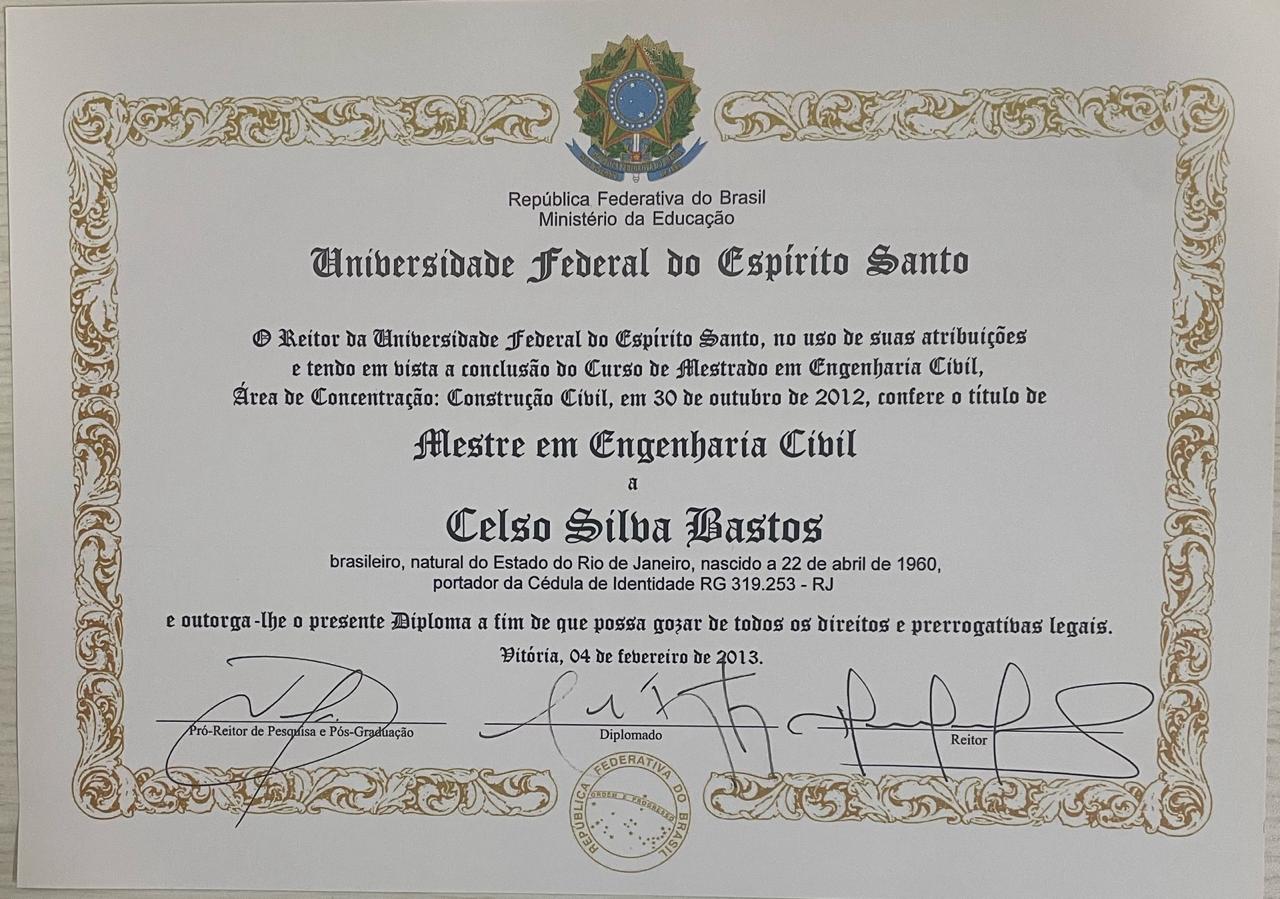 Mestre em Engenharia Civil