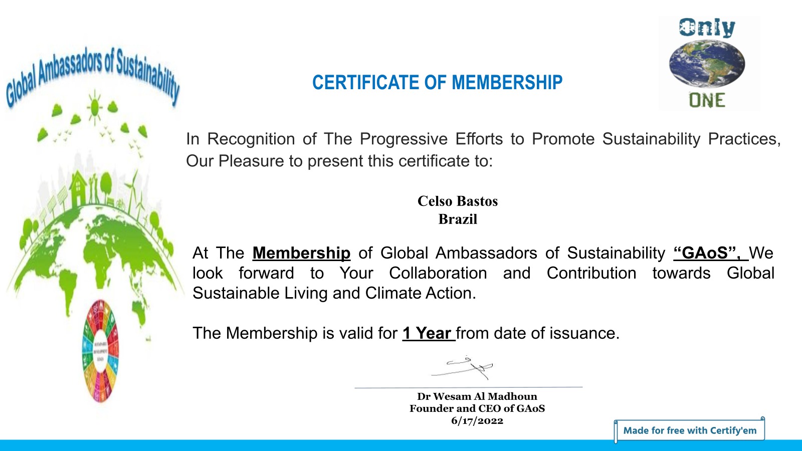 Global Ambassadors of Sustainability